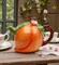 Ceramic Peach Teapot, Gift for Her, Gift for Mom, Tea Party Décor, Café Décor, Farmhouse Kitchen Décor